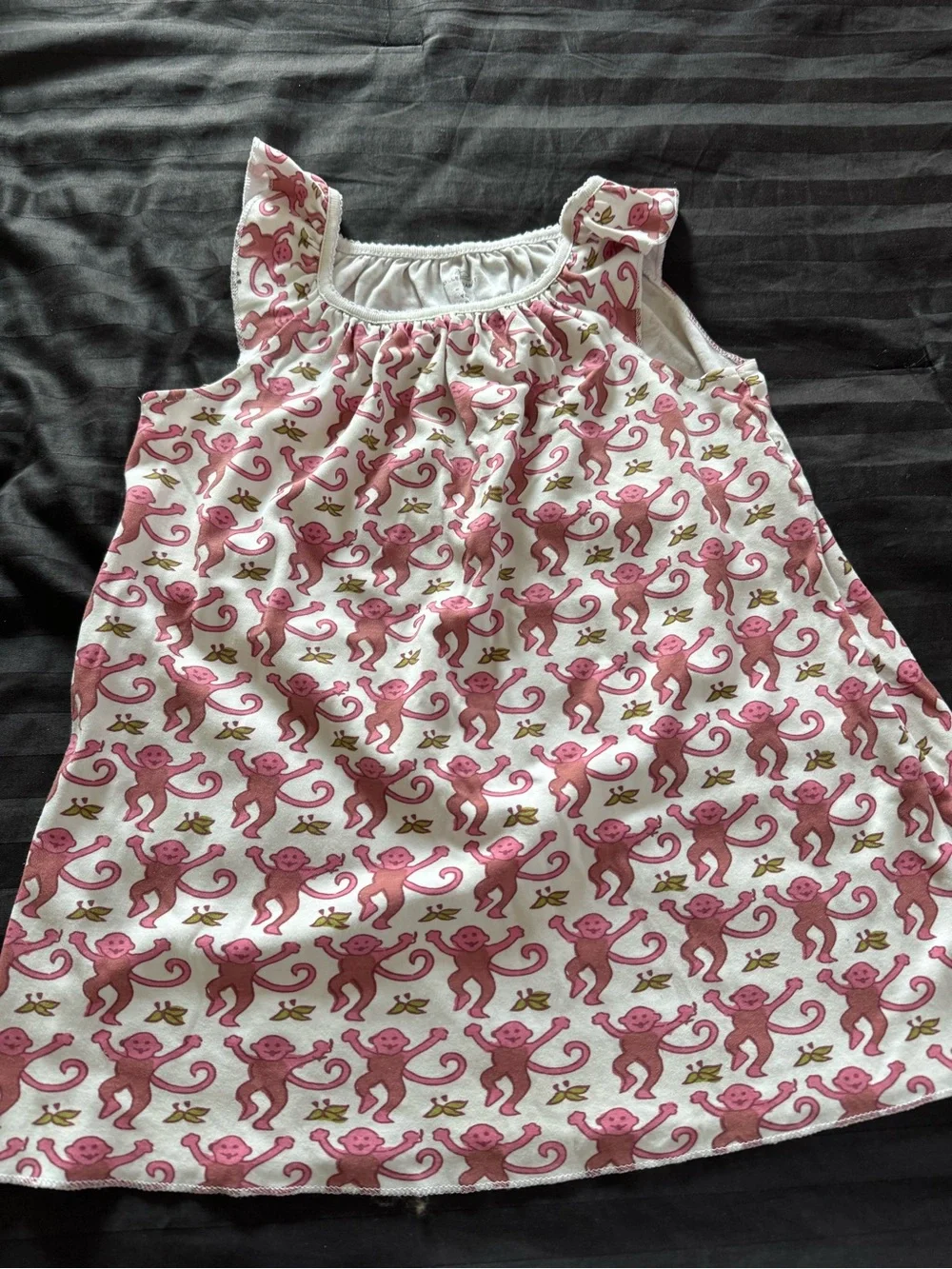 Roller Rabbit Pink Monkey Print Sleeveless Nightgown